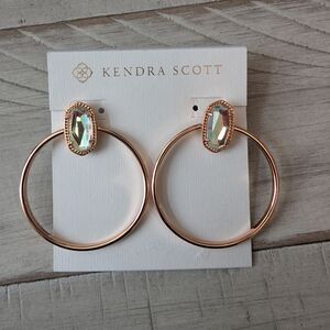 Kendra Scott Mayra Rose Gold Hoop Earrings with Dichroic Glass